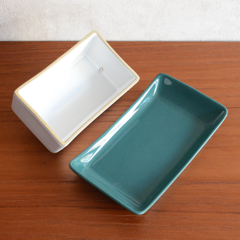 イギリスヴィンテージ DENBY(デンビー)グリーンウィート バターケース