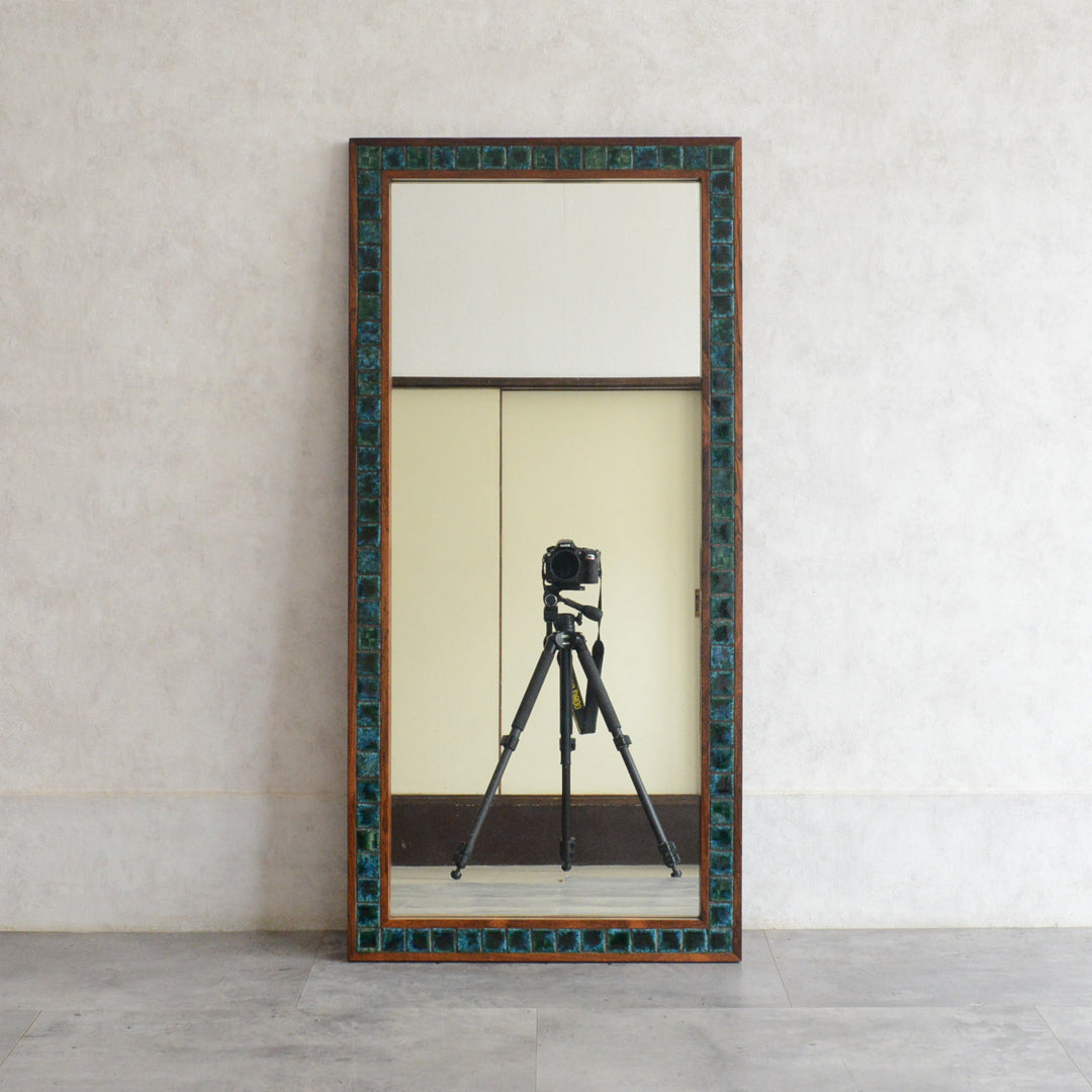 デンマークヴィンテージ ローズウッド タイル付ミラー6-79