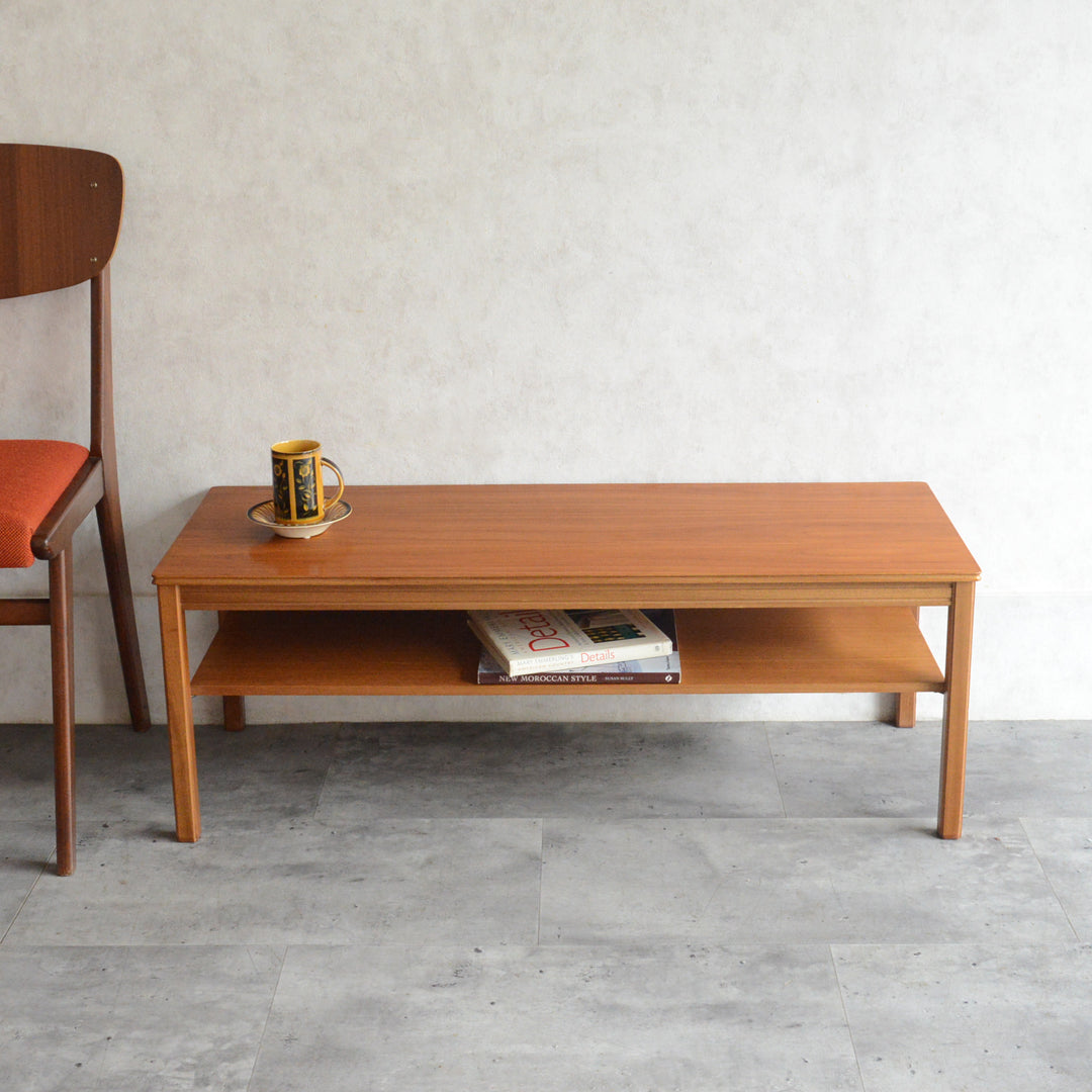 ミッドセンチュリー チーク ローテーブル 64(下棚付)