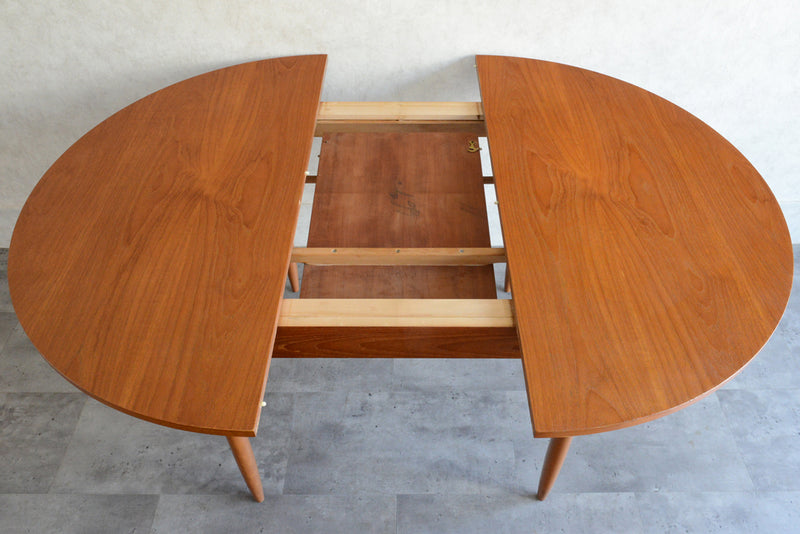I様見学予約商品 60S エクステンション コンパクトラウンドテーブル 07 (天板剥離再塗装済)