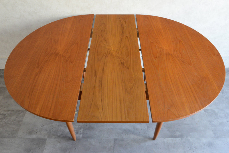 I様見学予約商品 60S エクステンション コンパクトラウンドテーブル 07 (天板剥離再塗装済)
