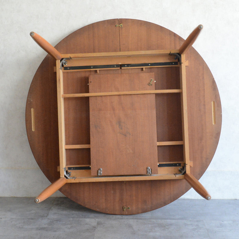 I様見学予約商品 60S エクステンション コンパクトラウンドテーブル 07 (天板剥離再塗装済)