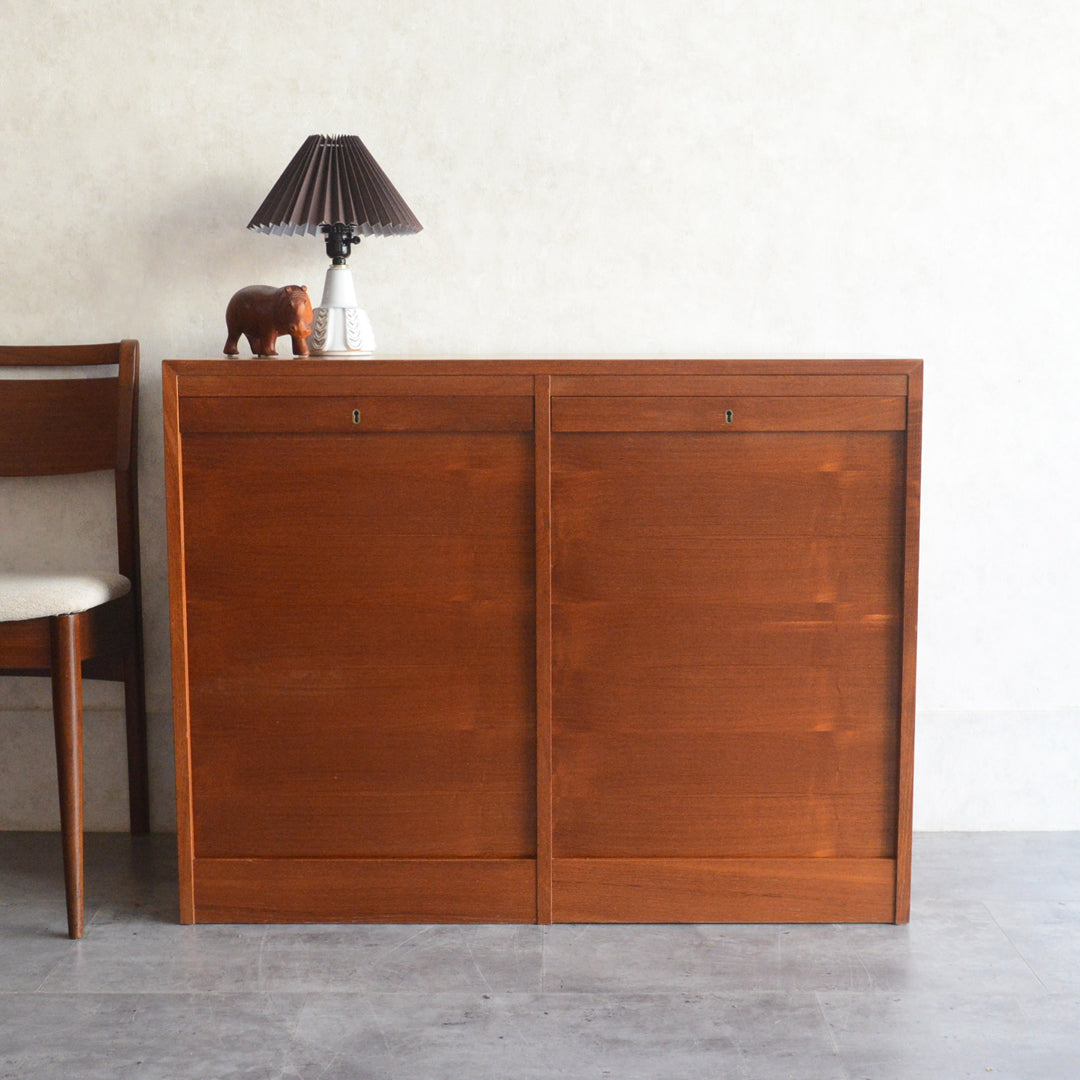 デンマークヴィンテージ ロールアップ ファイルキャビネット5-165(鍵付)