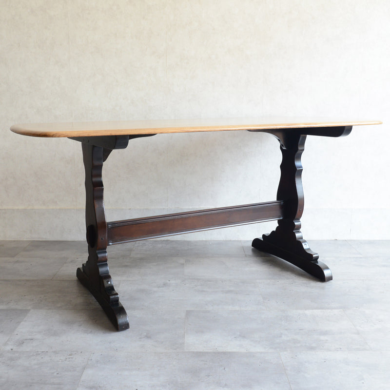 ERCOL アーコール バイカラー レクタングルテーブル 01(天板剥離再塗装済)