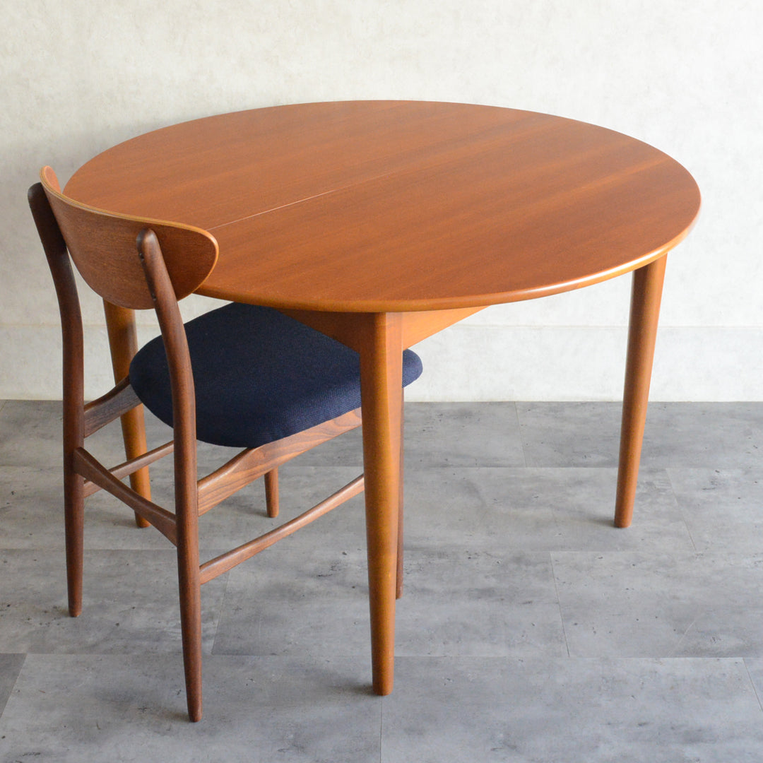 Jentique ジェンティーク コンパクト エクステンションラウンドテーブル 14(天板剥離再塗装済)