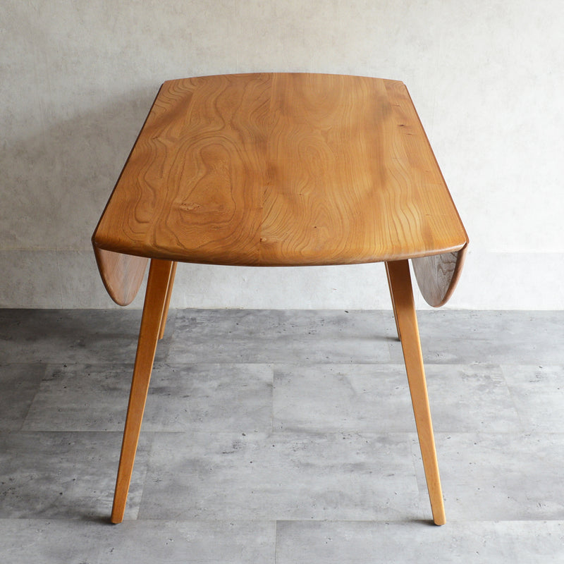 T様予約商品 ERCOL アーコール ラウンド ドロップリーフテーブル ⑤(天板剥離再塗装済)