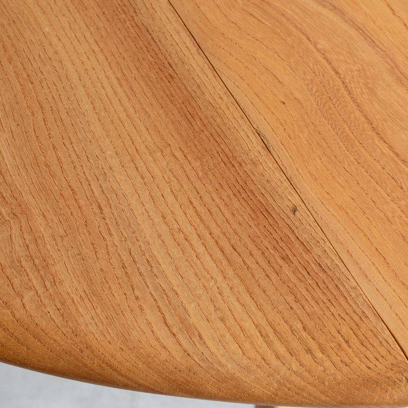 T様予約商品 ERCOL アーコール ラウンド ドロップリーフテーブル ⑤(天板剥離再塗装済)