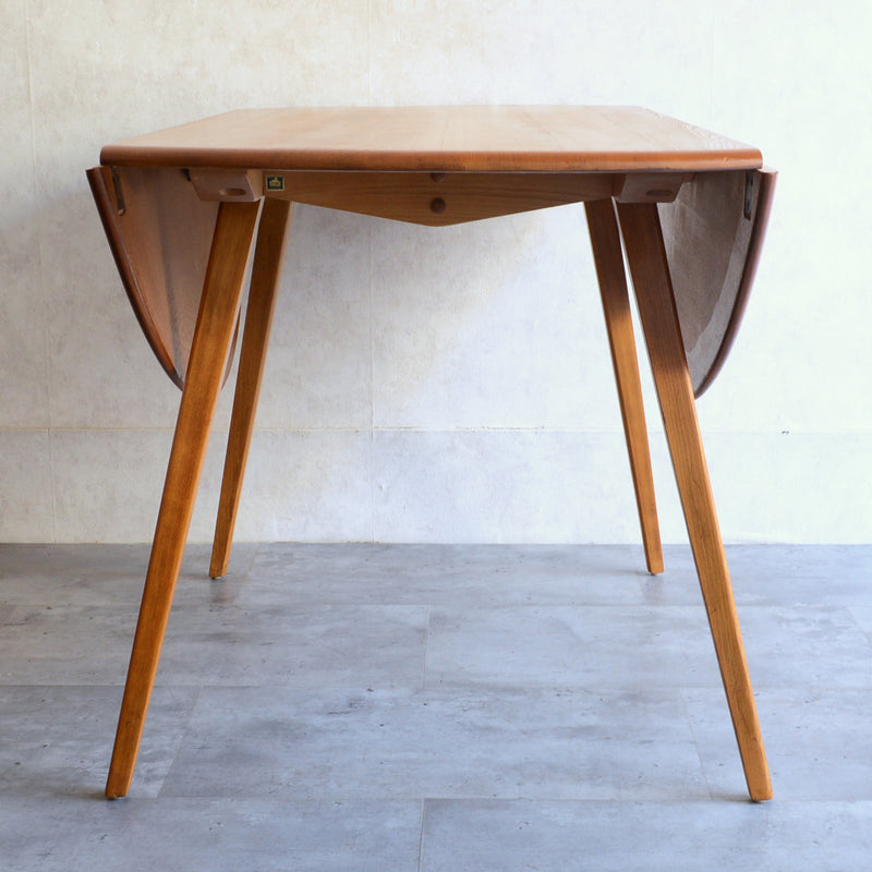 ERCOL アーコール ラウンド ドロップリーフテーブル 08(天板剥離再塗装済)