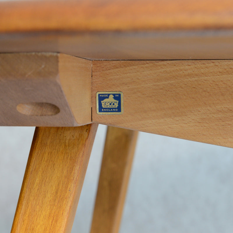 ERCOL アーコール ラウンド ドロップリーフテーブル 08(天板剥離再塗装済)