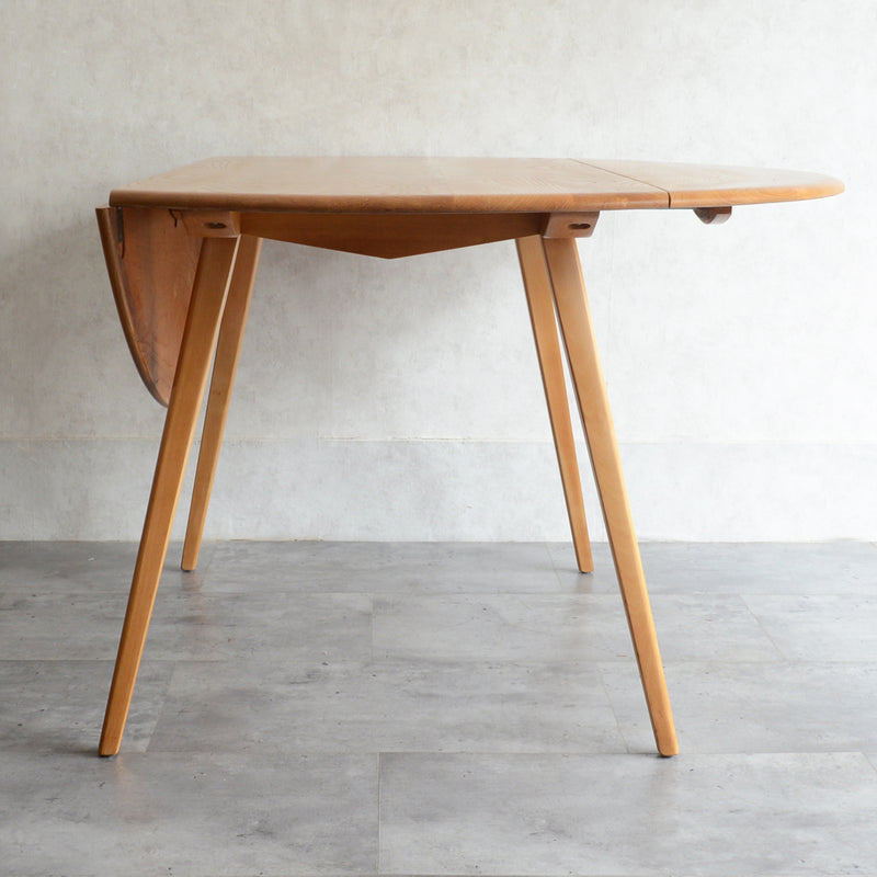 ERCOL アーコール ラウンド ドロップリーフテーブル 06(天板剥離再塗装済)