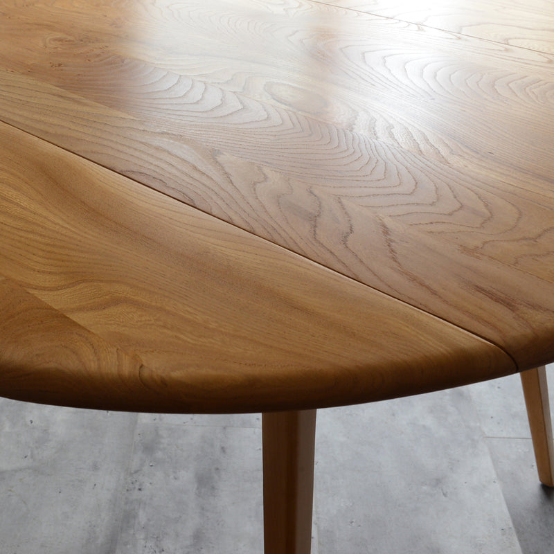 ERCOL アーコール ラウンド ドロップリーフテーブル 06(天板剥離再塗装済)