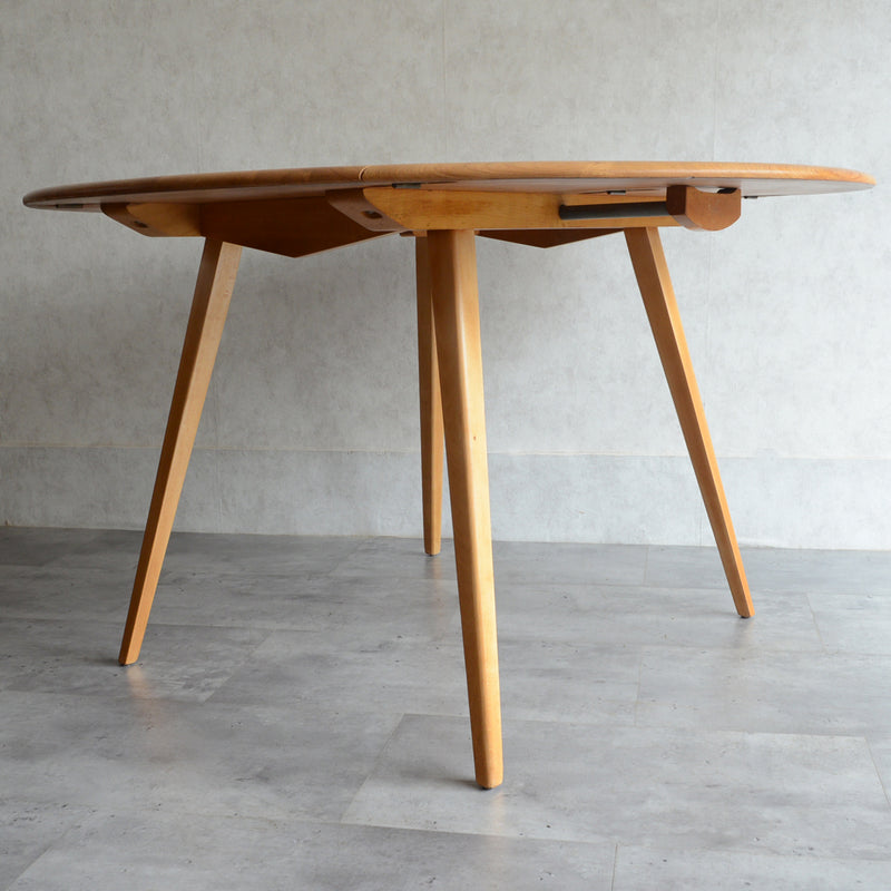 ERCOL アーコール ラウンド ドロップリーフテーブル 06(天板剥離再塗装済)