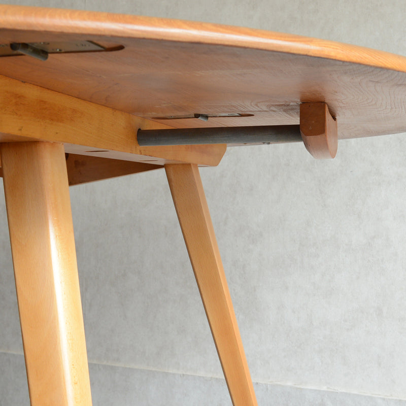 ERCOL アーコール ラウンド ドロップリーフテーブル 06(天板剥離再塗装済)