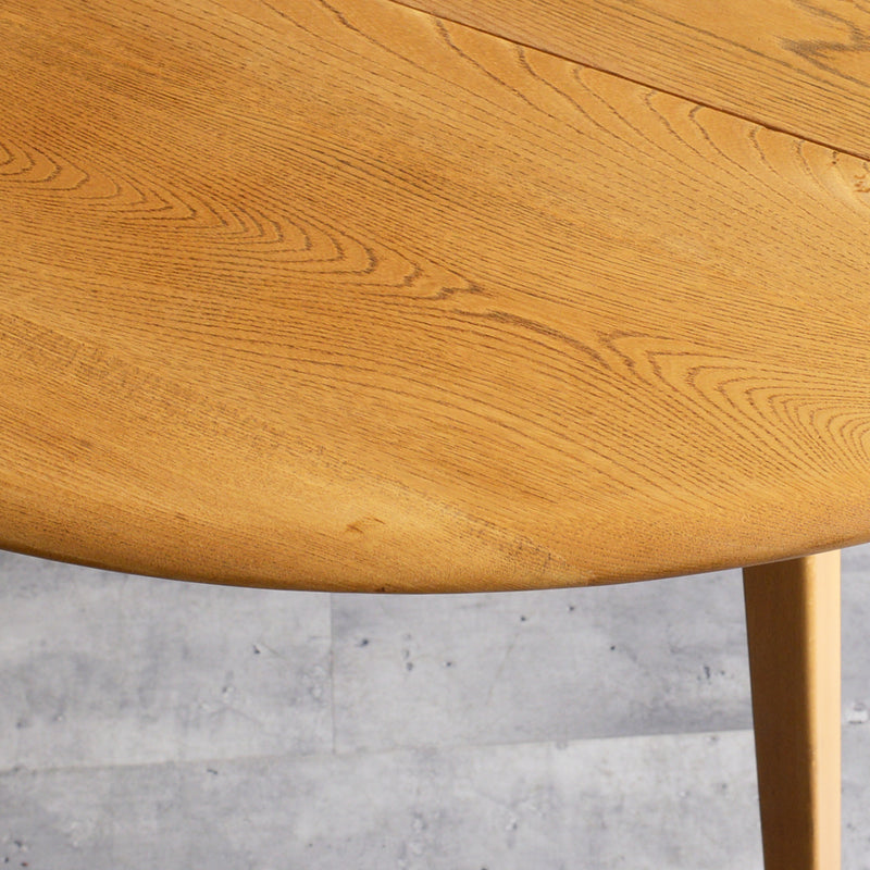 ERCOL アーコール ラウンド ドロップリーフテーブル 09(天板剥離再塗装済)