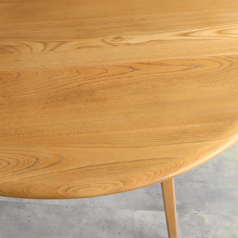 ERCOL アーコール ラウンド ドロップリーフテーブル 09(天板剥離再塗装済)