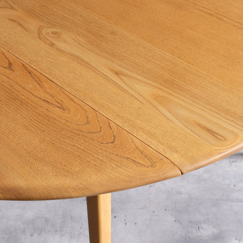 ERCOL アーコール ラウンド ドロップリーフテーブル 09(天板剥離再塗装済)
