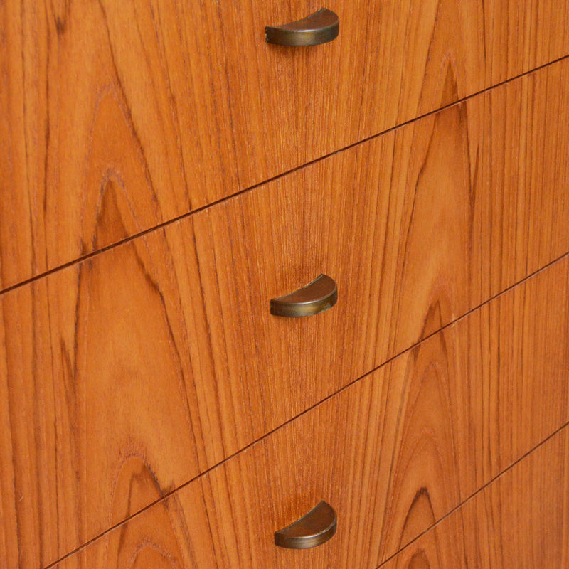 デンマークヴィンテージ  チーク４段スモールチェスト 6-75