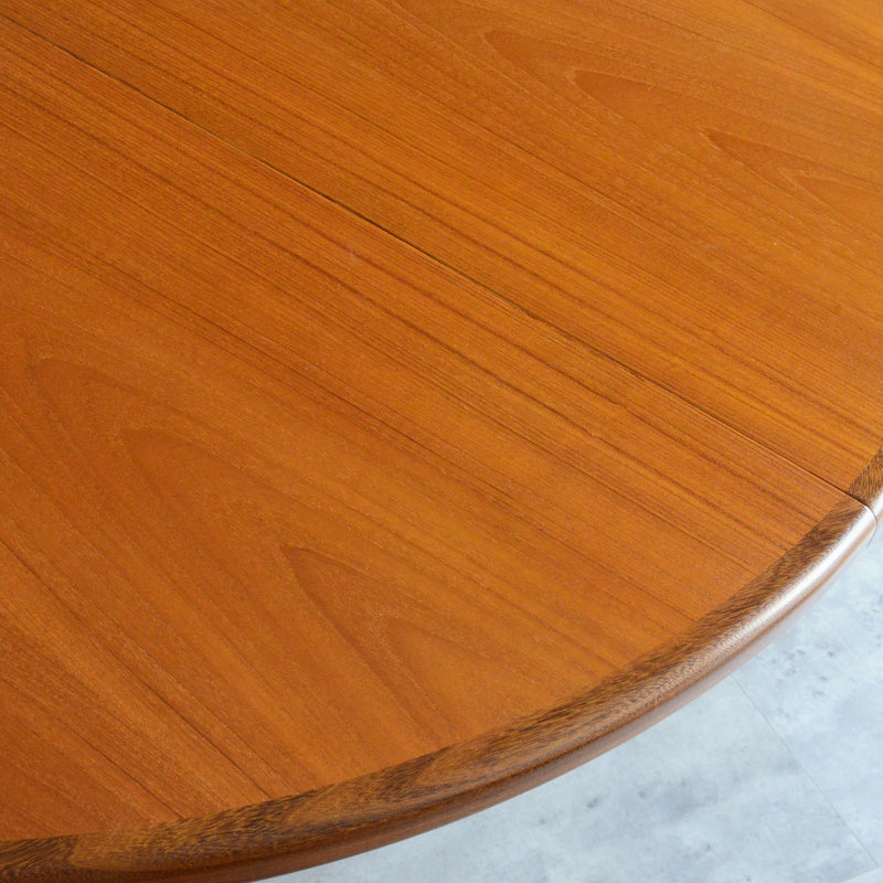 G-PLANジープラン エクステンション ラウンドダイニングテーブル 108(天板剥離再塗装）