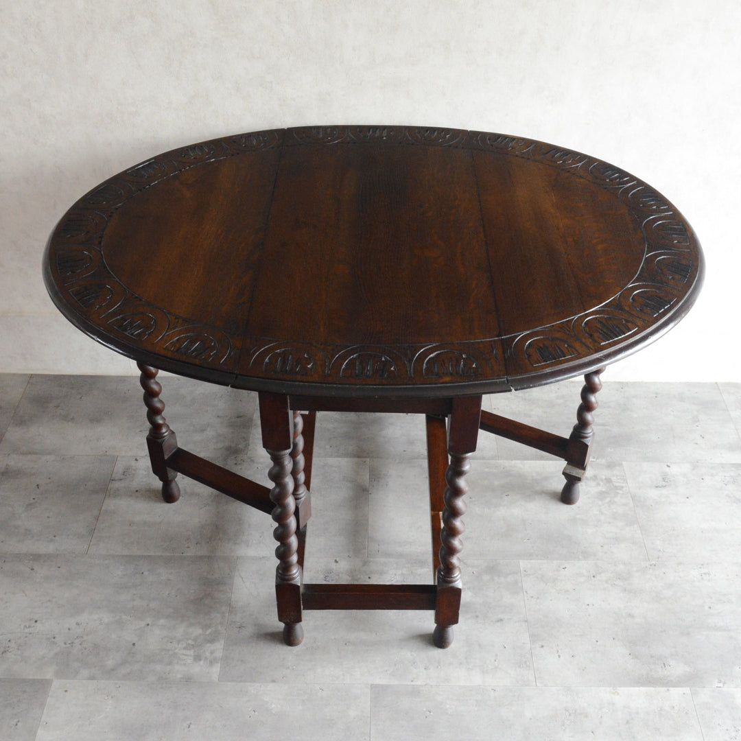 イギリス クラシック ゲートレッグダイニングテーブル 107