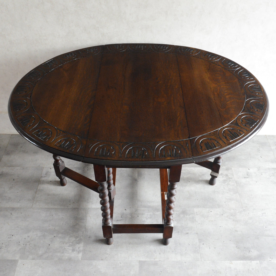 イギリス クラシック ゲートレッグダイニングテーブル 107