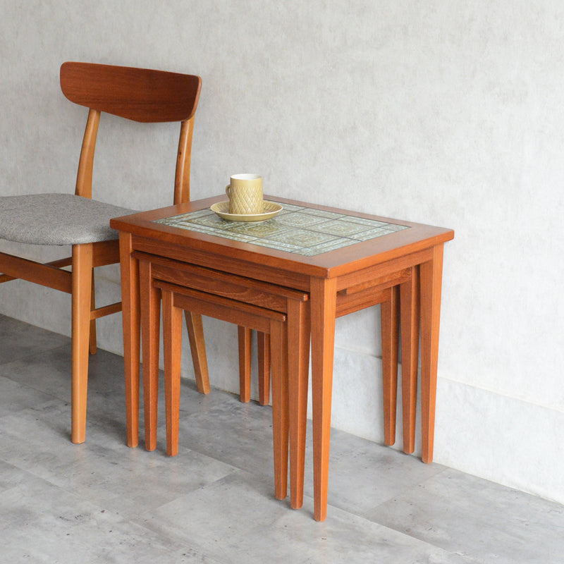 デンマーク タイルトップ ネストテーブル 8-53