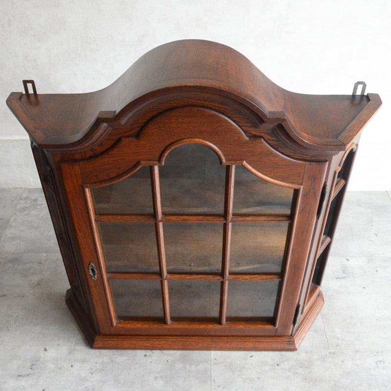 オランダヴィンテージ ウォールガラスキャビネット２(鍵付き）