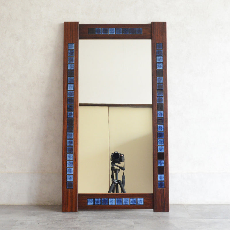 デンマークヴィンテージ  ローズウッド ブルータイル付ミラー6-72
