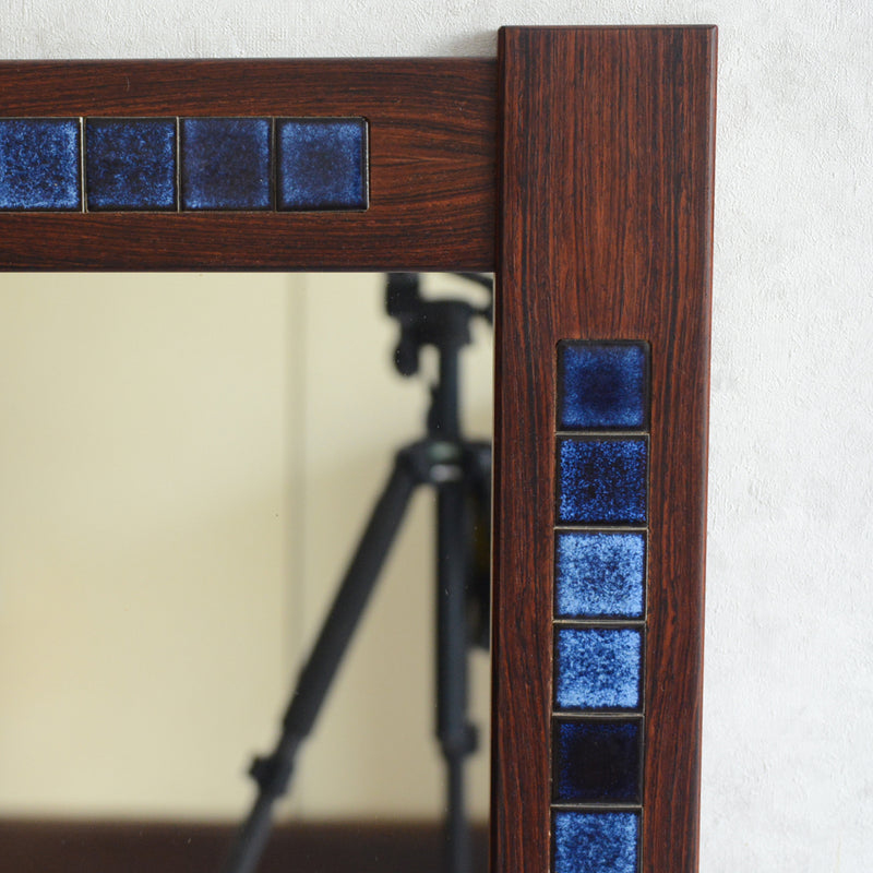 デンマークヴィンテージ  ローズウッド ブルータイル付ミラー6-72