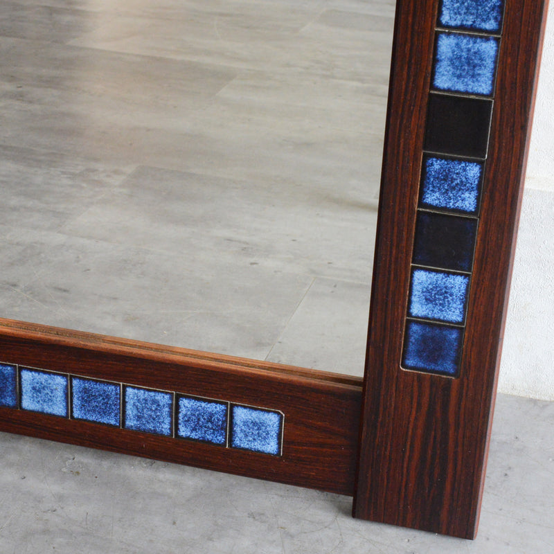 デンマークヴィンテージ  ローズウッド ブルータイル付ミラー6-72