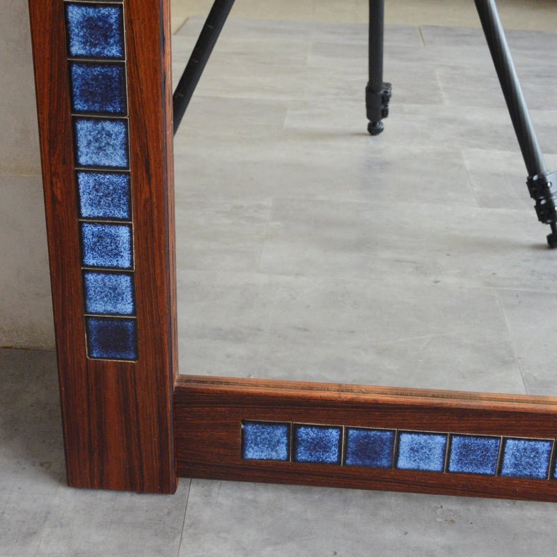 デンマークヴィンテージ  ローズウッド ブルータイル付ミラー6-72