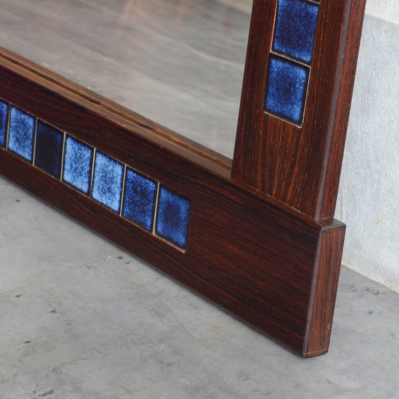 デンマークヴィンテージ  ローズウッド ブルータイル付ミラー6-72