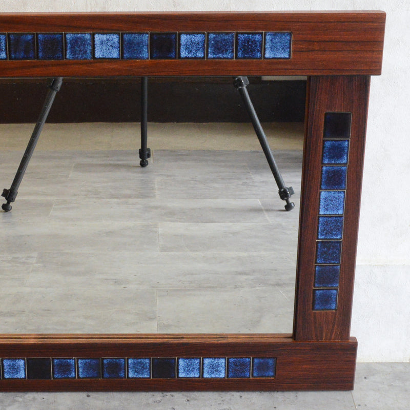 デンマークヴィンテージ  ローズウッド ブルータイル付ミラー6-72