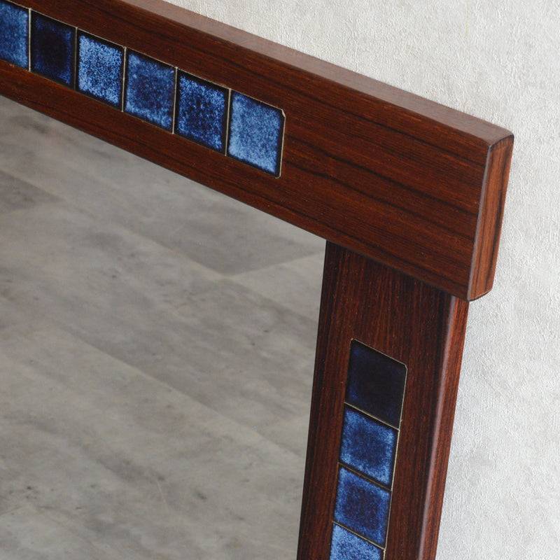 デンマークヴィンテージ  ローズウッド ブルータイル付ミラー6-72