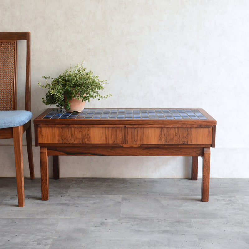 デンマークヴィンテージ ブルータイルトップ ローズウッドチェスト6-73