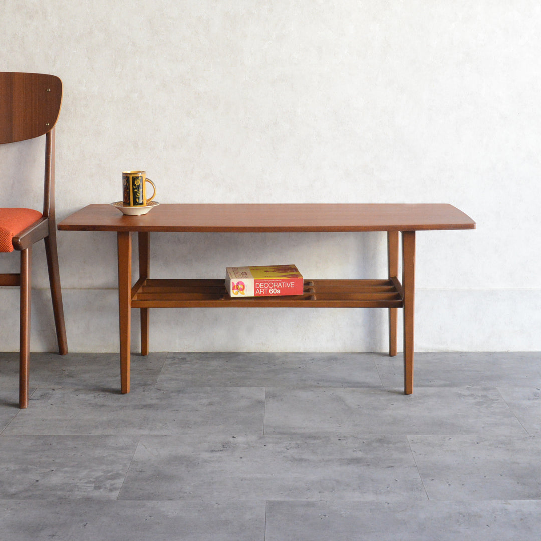 Nathan ネイサン　チークローテーブル41(天板剝離再塗装）