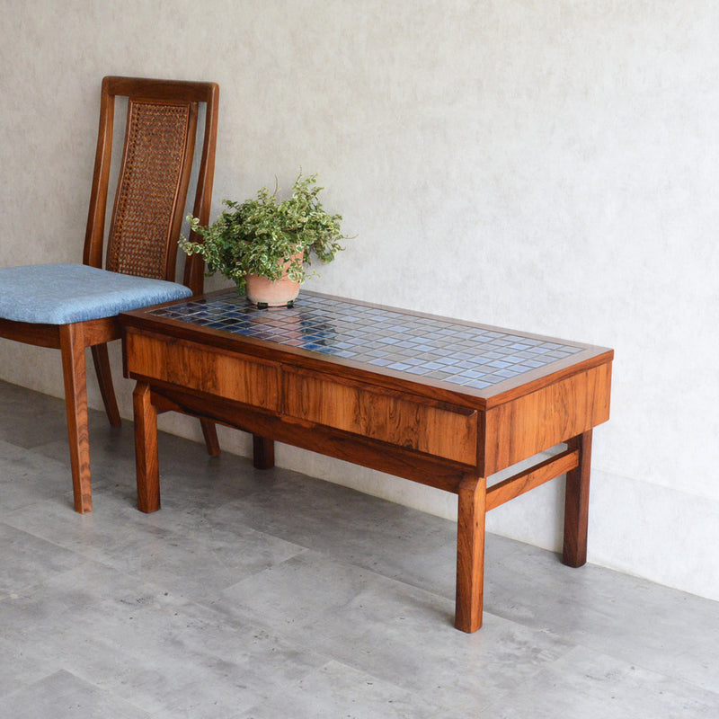 デンマークヴィンテージ ブルータイルトップ ローズウッドチェスト6-73