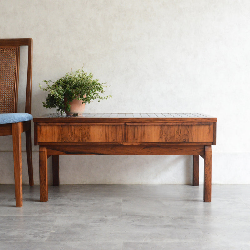 デンマークヴィンテージ ブルータイルトップ ローズウッドチェスト6-73