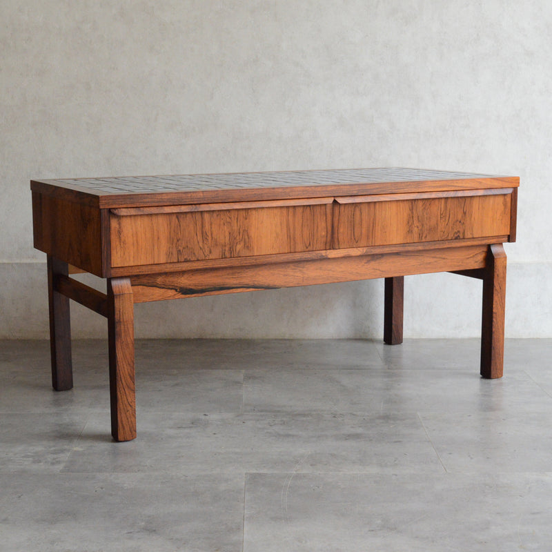 デンマークヴィンテージ ブルータイルトップ ローズウッドチェスト6-73