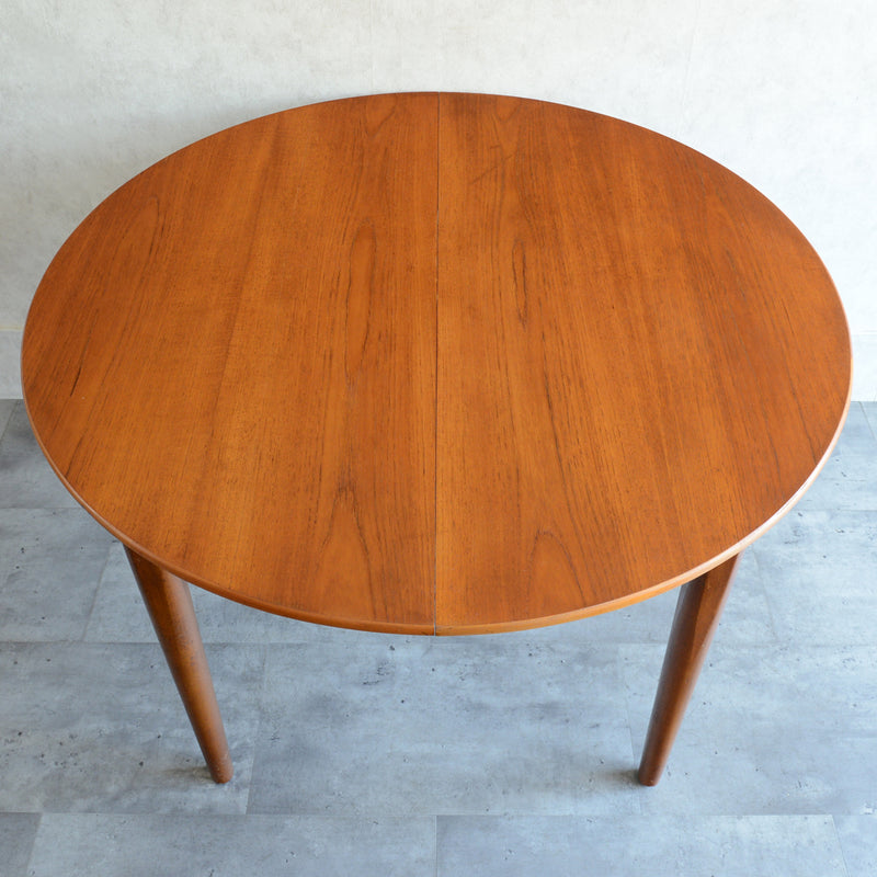 F様見学予約商品  Jentique ジェンティーク  コンパクト エクステンション ラウンドテーブル 02(天板剥離再塗装済)