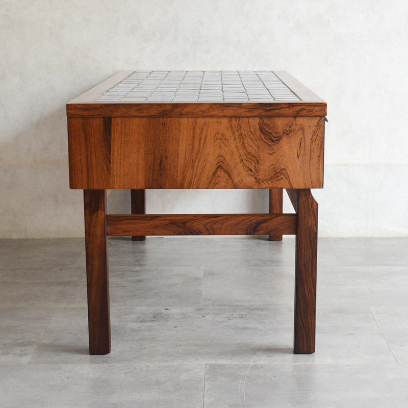 デンマークヴィンテージ ブルータイルトップ ローズウッドチェスト6-73