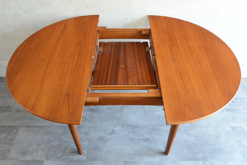 F様見学予約商品  Jentique ジェンティーク  コンパクト エクステンション ラウンドテーブル 02(天板剥離再塗装済)