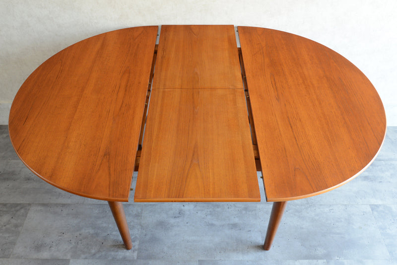 F様見学予約商品  Jentique ジェンティーク  コンパクト エクステンション ラウンドテーブル 02(天板剥離再塗装済)