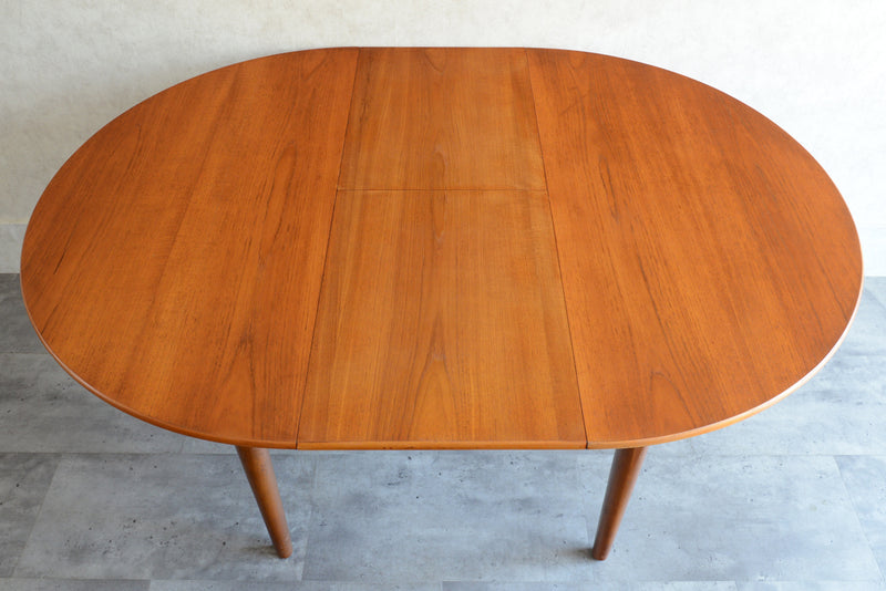 F様見学予約商品  Jentique ジェンティーク  コンパクト エクステンション ラウンドテーブル 02(天板剥離再塗装済)