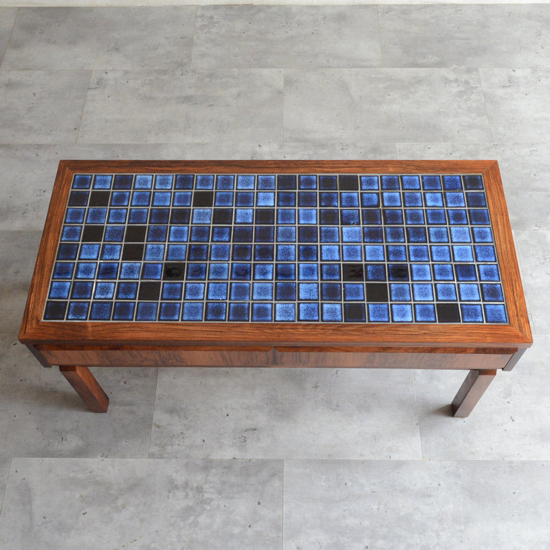 デンマークヴィンテージ ブルータイルトップ ローズウッドチェスト6-73