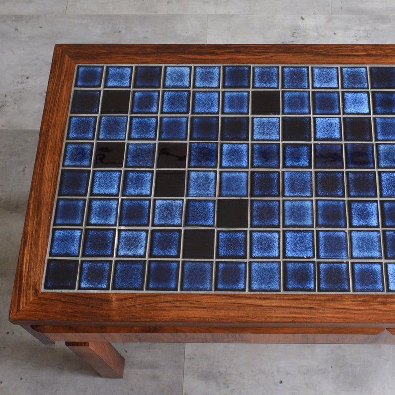 デンマークヴィンテージ ブルータイルトップ ローズウッドチェスト6-73