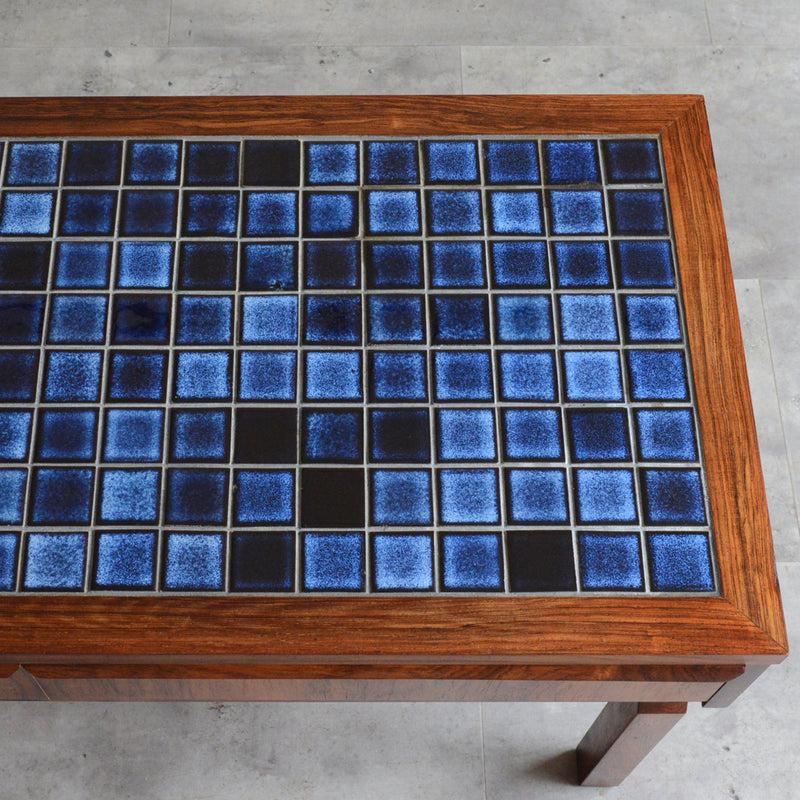 デンマークヴィンテージ ブルータイルトップ ローズウッドチェスト6-73