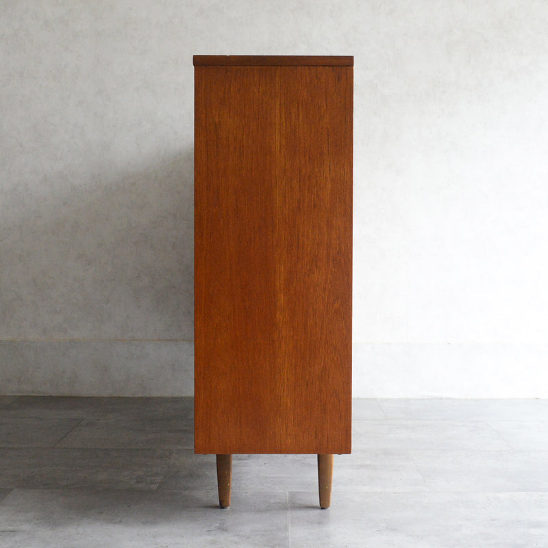 AVALONアバロン ガラスキャビネット56  (抽斗・フラップ扉付）