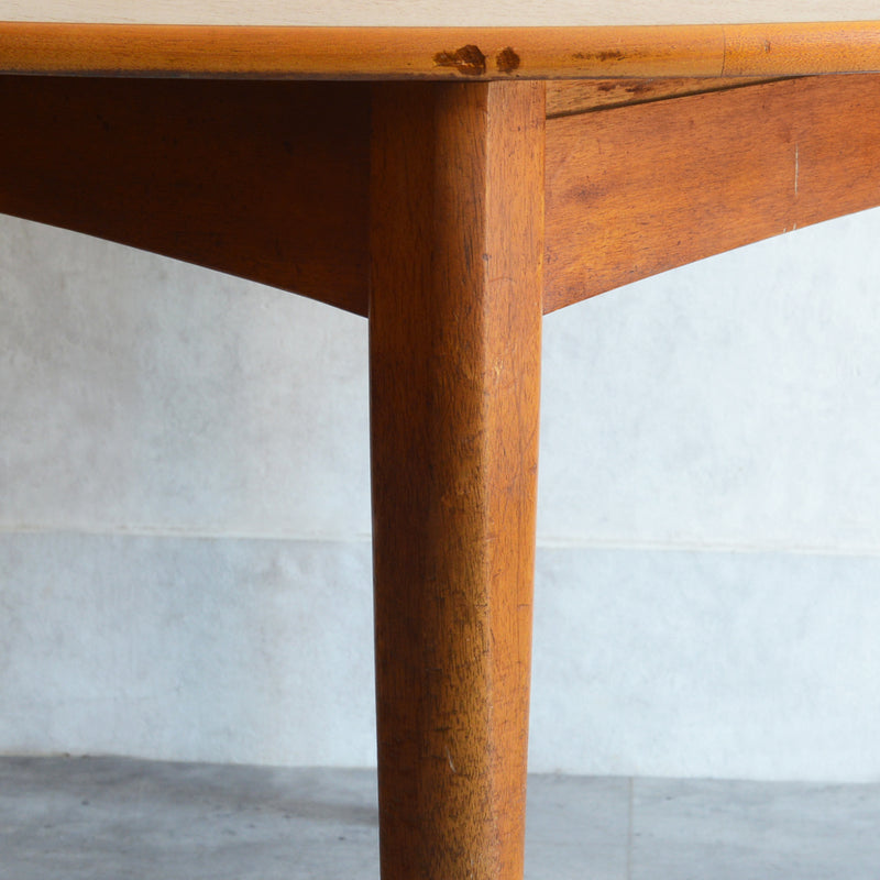 F様見学予約商品  Jentique ジェンティーク  コンパクト エクステンション ラウンドテーブル 02(天板剥離再塗装済)