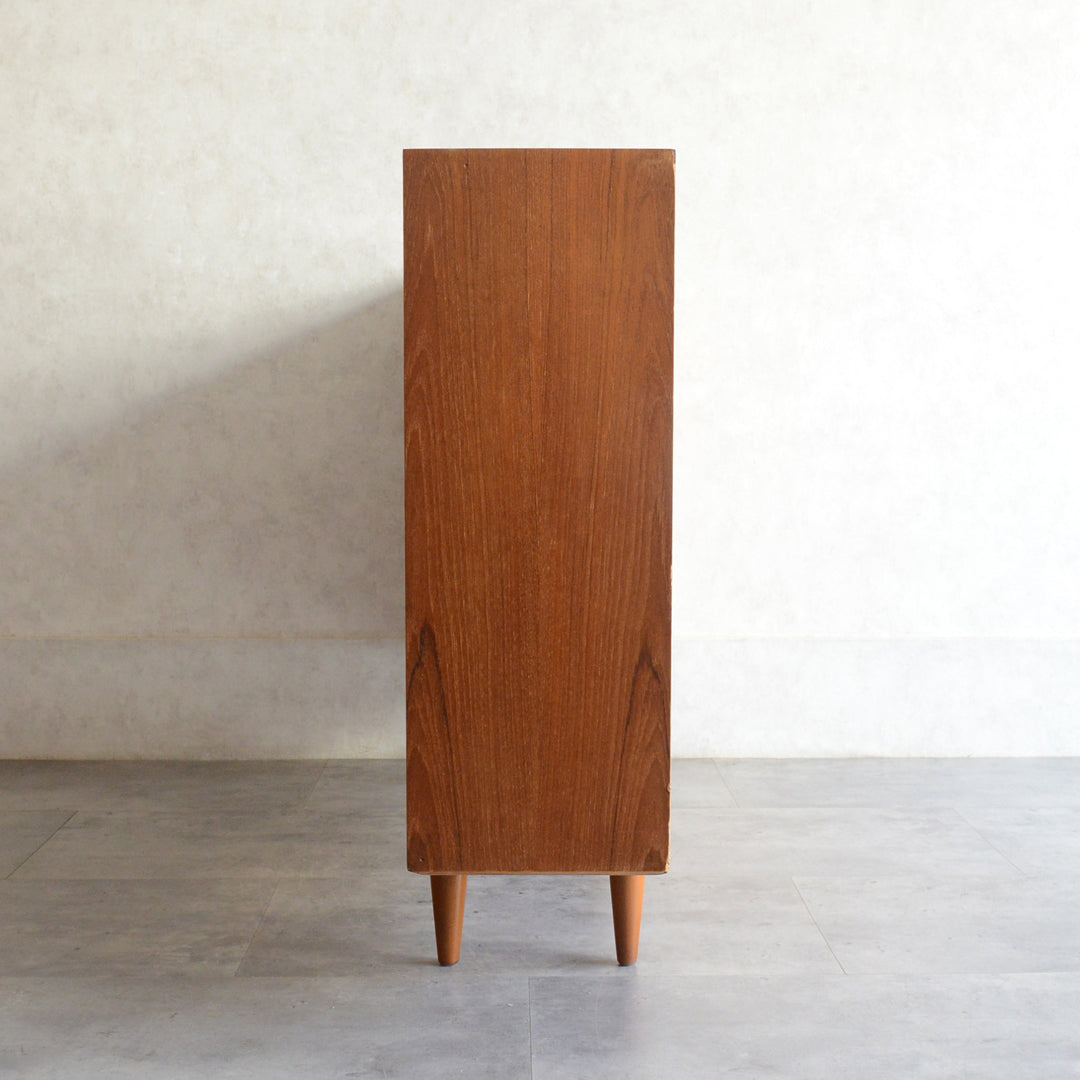 ミッドセンンチュリー ヴィンテージ　ガラスキャビネット 98(木扉付）