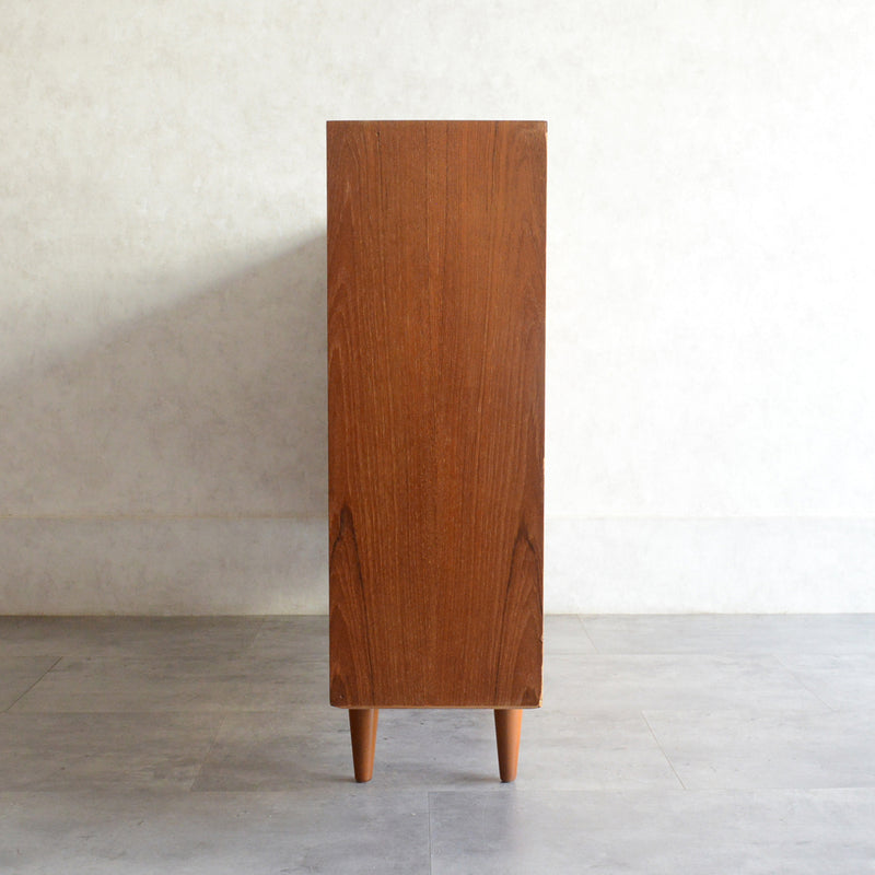 ミッドセンンチュリー ヴィンテージ　ガラスキャビネット 98(木扉付）